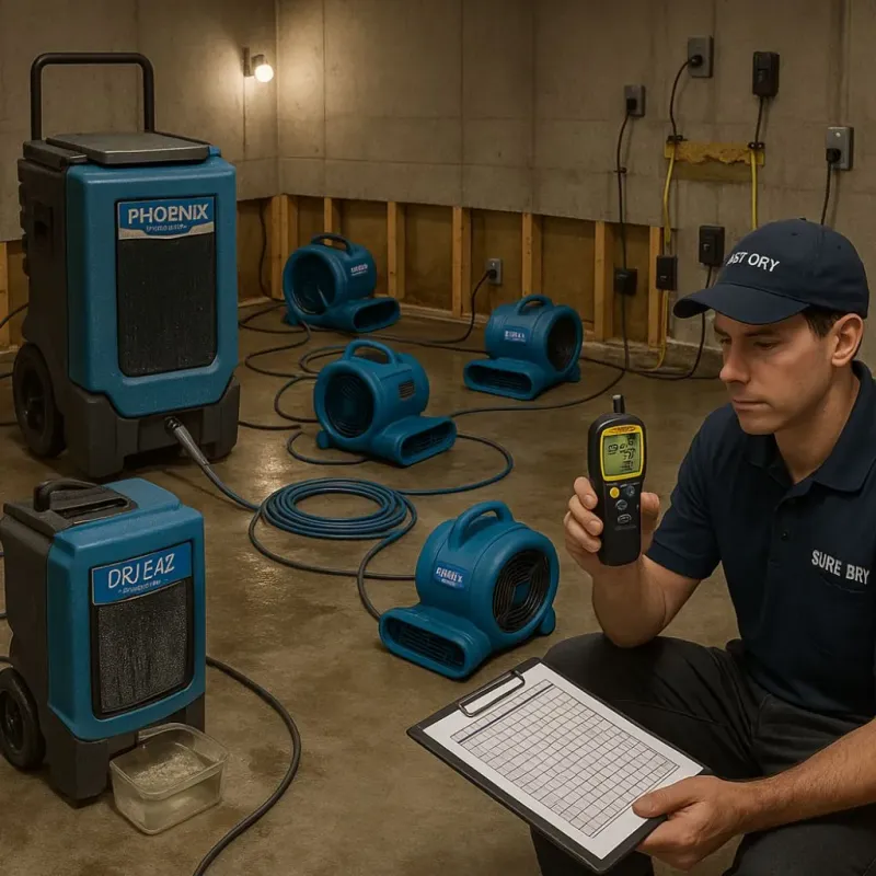 Structural Drying and Dehumidification process in Coleman, TX